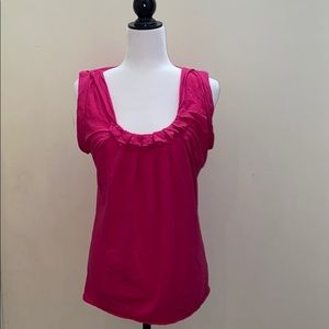 Wilfred Aritzia hot pink sleeveless ruffle blouse small